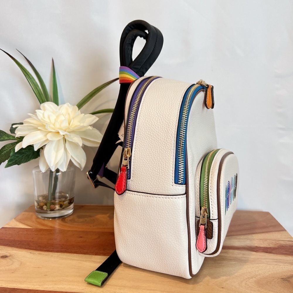 NWT Coach Mini‎ Court Backpack With Rainbow Coach - Picture 2 of 7